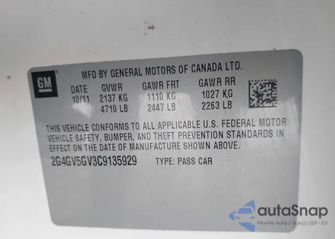 2012 Buick Regal Gs из США, поврежденный, VIN 2G4GV5GV3C9135929